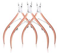 3pcs Nail Clipper Toenail Fingernail Cutícula Nipper Manicura Sbissor Terretero de acero inoxidable Herramientas de cutículas profesionales(Pink)