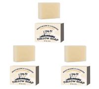 3PCS Natural Grass Fed Tallow Soap Skin Moisturizing Face & Body Wash Beef Tallow Bar Handcrafted Bath Soap Skin Moisturizing Care