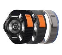 3Pcs One Click Trail Loop Correa para Samsung Galaxy Watch 7/6/5/4/FE 40mm 44mm/Watch 6 Classic 47mm 43mm/Watch 4 Classic 46mm 42mm/5 Pro 45mm Hombre,20mm Nylon Trenzado en Elástico velcri Band