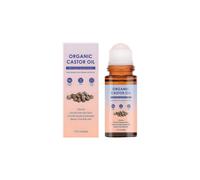 (3PCS)Organic Castor Oil Roll-On with Rose Quartz, 100% Pure Cold-Pressed for Skin, Eyebrows and Eyelashes, Hexane-Free