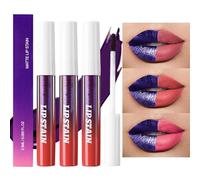 3pcs P-ela Traje de Brillo Labial, Traje de Lápiz Labial Fácil de Pelar, Tinta de Brillo La-bial Rosa Impermeable Y A Prueba de Transferencia, B-rillo La-bial Mate de Secado Rápido Y Duradero