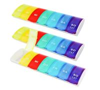 3pcs Pastillero Semanal 1 Toma Pequeño, Portátil Organizador Pastillas 7 Dias, Pastilleros Diario Semanal, Dispensador de Medicamentos para Vitaminas, Aceites de Pescado