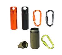 3PCS Pastilleros Mini Llavero Pastillero Portátil Mini Botella de Aluminio Pastillero Mosqueton Llavero Pequeño con Mosquetón Sellado e Impermeable para la Vida Diaria Emergencia y Viajes Sobrevivir
