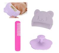 3PCS Peine Bebe,Costra Láctea Bebe Cepillo de Silicona para el Baño del Bebé Adecuado para Masaje del Cuero Cabelludo de Limpieza del Baño del Bebé Moradas y Rosa Roja
