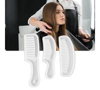 3pcs Peine Silicona Translúcida de Muelas Anchas de Color Anchos Juego para Herramientas de Peinado de Bricolaje para Peluquería para Joyas que Hacen Hecho a Mano