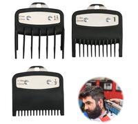 3PCS Peines Maquina Cortar Pelo Protectores Para Cortadora de 1.5, 3, 4.5 mm 3 Longitudes Compatibles con Peines Wahl con Clip de Metal Cabello Se Adapta a la Mayoría de Los Peines Guía de Cortadoras
