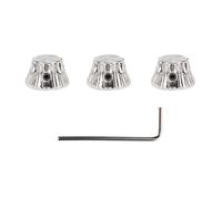3pcs pernodas de guitarra eléctrica potenciómetro de metal dome top bell volumen control de tono con llave para guitarristas eléctricos Compatibilidad universal Construcción de (Plata)