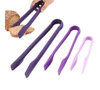 3Pcs Pinzas de Silicona, Pinzas de Plástico Multifuncionales para Pan, Pinzas para Alimentos, Pinza para Ensaladas, Herramienta de Cocina para Hornear, 6/8/10 Pulgadas(Púrpura)