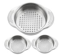 3pcs pueden colar el atún de acero inoxidable se puede drenar con mango ergonómico no deslizante, colador de alimentos de cocina para frutas enlatadas, carne, frijoles, verduras