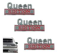 3pcs Queen Edition 3D Emblem Sticker, Queen Edition Metal Car Emblem, 3D Metal Badge Cars Stickers Bumper Decals, Funny Waterproof Nameplate Decal for Auto Truck Suv Hood Motorcycle Accessories
