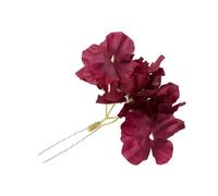 3pcs Red Fabric Flower Hair Sticks For Women Girls Sweet Metal Simulation Petal Clips Wedding Accessories