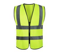 3PCS Reflective Vest, Construction Site, Environmental Sanitation, Traffic, Yellow, Multiple Pocket Para Correr(GREEN)