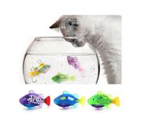 3pcs Robot Fish for Cats, Interactive Swimming Robot Fish Cat Toy for Indoor Cats Play with Led Light Plastic Fish Toy Gift