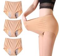 3PCS Ropa Interior para Incontinencia para Mujer, Pantalones para Incontinencia para Mujer, Ropa Interior Neutralizadora de Olores para Protección contra Fugas de Vejiga,Flesh,5XL
