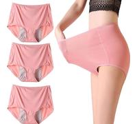 3PCS Ropa Interior para Incontinencia para Mujer, Pantalones para Incontinencia para Mujer, Ropa Interior Neutralizadora de Olores para Protección contra Fugas de Vejiga,Rosado,4XL