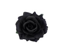 3pcs Rose Flower Hairpin Summer Beach Headdress Flowers Hair Clips Bridal Barrette For Wedding(Black)