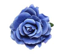 3pcs Rose Flower Hairpin Summer Beach Headdress Flowers Hair Clips Bridal Barrette For Wedding(Blue)