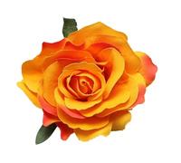 3pcs Rose Flower Hairpin Summer Beach Headdress Flowers Hair Clips Bridal Barrette For Wedding(Orange)
