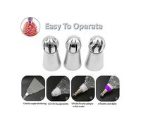 3pcs Russian Spherical Ball Piping Tips Icing Piping Nozzle Pastries Nozzle Fondant Cupcake Baking Tool New