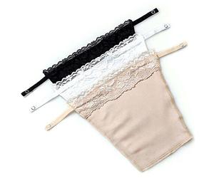 3pcs Señora Encaje Clip Mock Camisole Bra Inserción Superposición Modestia Panel Chaleco Camisolas - - Talla unica