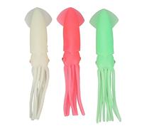 3PCS señuelo de Calamar Pulpo Suave Realista Que Brilla en la Oscuridad Señuelos de Pesca de Alta simulación para Estanque de Peces Pesca de Agua Salada de Agua Dulce Material de (23 cm)