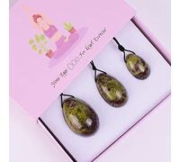 3pcs / set 100% natural Jade Yoni huevo Kegel ejercicio, 3 huevos con caja