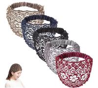 3PCS Set Boho-Chic Crystal & Pearl Embellished Wide Headbands, Elegant Floral Beaded Wide Headbands for Women, for Women Fashion Vacations & Daily Styling (5Pcs)