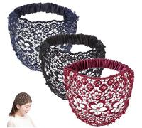 3PCS Set Boho-Chic Crystal & Pearl Embellished Wide Headbands, Elegant Floral Beaded Wide Headbands for Women, for Women Fashion Vacations & Daily Styling (3Pcs-J)