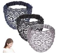 3PCS Set Boho-Chic Crystal & Pearl Embellished Wide Headbands, Elegant Floral Beaded Wide Headbands for Women, for Women Fashion Vacations & Daily Styling (3Pcs-I)