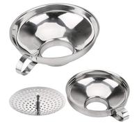 3pcs/set embudo con colador, funnels de enlatado de acero inoxidable para llenar el frasco de albañil, la boca ancha, el kit de suministros de enlatado para uso de la cocina