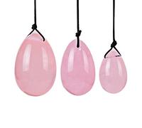 3Pcs / Set Natural Rose Quartz Yoni Egg Women Kegel Exercise Jade Egg, No Box