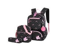 3pcs/set Printing School Bags Backpacks Schoolbag Fashion Kids Lovely Backpack for Children Girls School bag Student Mochila sac black