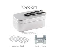 (3PCS Set)TWTOPSE Camping Aluminium Mess Tin Set Hiking Outdoor Lunch Box Mini Cutting Board Folding