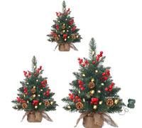 3Pcs Small Christmas Tree With Lights,Tabletop Christmas Tree,With Led Lights,Increase Holiday Atmosphere,For Xmas Decorations, Home, Kitchen, Dining Table, LJJY-KK