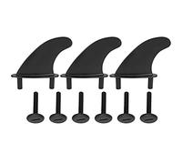 3Pcs Soft Surfboard Fin Rudder Set, Replacement Skeg for Longboard, Flexible PVC Fins with Fixing Screws, Black Stain Resistant Surfboard Accessories for Various Wave Conditions