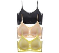 3PCS Sujetadores Deportivo antiflacidez sin Costuras con Espalda Sujetadores Suave Transpirable Seda Ultrafina Sexy y cómoda para Mujer