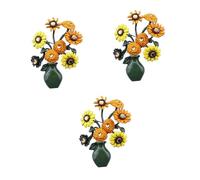3pcs Sunflower Bodysuit Flapper Hair For Women Sequin Dress Bride Floral Accessories Girl Fashion Brooch Yellow