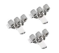 3Pcs Triple Hole Metal Pen Holder With Pocket Clip Metal Pencil Holder Pouches Adjustable Spring Rings For Doctor Nurse Folder Pen Clip