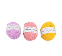 3pcs Tufting Yarn Soft Cotton 8 Strands Bright Colors Crochet Hooks Yarn for Beginners for Coaster Hats Scarves