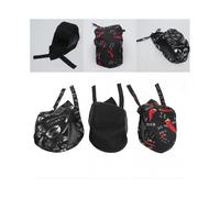 3pcs Unisex Adjustable Kitchen Cooking Skull Cap Breathable Fashionable Chef Hat with Tie for Restaurant Black Chili Knife Fork Free Size