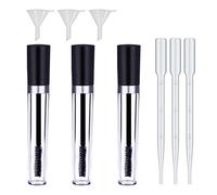 3pcs Vacío Tubo Mascara de pestañas con la varita 3Pcs los embudos de 3 piezas Transferencia pipetas Vacío rimel tubo y el tubo de rímel y la varita Castor Oil embudos