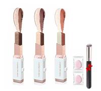3Pcs Velvet Gradient Dual-Color Eyeshadow Stick,2-In-1 Long-Lasting Waterproof Cream Eyeshadow,Easy Blend Shimmer & Matte Finish,With High Color Saturation,Smooth Makeup Pen (02#+04#+06#, 2*1.5*12)