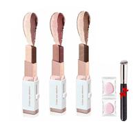 3Pcs Velvet Gradient Dual-Color Eyeshadow Stick,2-In-1 Long-Lasting Waterproof Cream Eyeshadow,Easy Blend Shimmer & Matte Finish,With High Color Saturation,Smooth Makeup Pen (02#+03#+04#, 2*1.5*12)