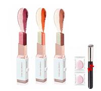3Pcs Velvet Gradient Dual-Color Eyeshadow Stick,2-In-1 Long-Lasting Waterproof Cream Eyeshadow,Easy Blend Shimmer & Matte Finish,With High Color Saturation,Smooth Makeup Pen (01#+05#+06#, 2*1.5*12)