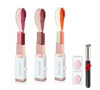 3Pcs Velvet Gradient Dual-Color Eyeshadow Stick,2-In-1 Long-Lasting Waterproof Cream Eyeshadow,Easy Blend Shimmer & Matte Finish,With High Color Saturation,Smooth Makeup Pen (01#+03#+05#, 2*1.5*12)