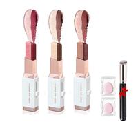 3Pcs Velvet Gradient Dual-Color Eyeshadow Stick,2-In-1 Long-Lasting Waterproof Cream Eyeshadow,Easy Blend Shimmer & Matte Finish,With High Color Saturation,Smooth Makeup Pen (01#+02#+03#, 2*1.5*12)