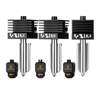 3PCS X2D/P2S Alta Velocidad Integrado Quick Swap Hotend, Boquilla Acero Endurecido 0.2mm+0.4mm+0.6mm Recambio Alta Temperatura con Cubierta Silicona Compatible with Bambu Lab X2D/P2S Impresora 3D