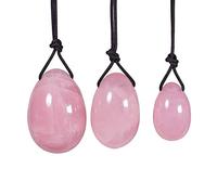 3PCS / Yoni Eggs Jade Stone Yoga Ejercicio Masaje Huevos Chakra Kegel Ejercicio Bola Entrenamiento Masajeador,Conjunto De Cuarzo Rosa