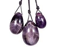 3PCS / Yoni Eggs Jade Stone Yoga Ejercicio Masaje Huevos Chakra Kegel Ejercicio Bola Entrenamiento Masajeador,Conjunto De Piedra Amatista