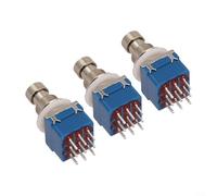 3PDT - Interruptor de pedal de guitarra, botón PCB de derivación verdadera para efectos Stomp Box azul 9 pines